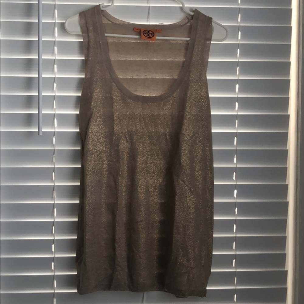 Tory Burch gold knitted tank
